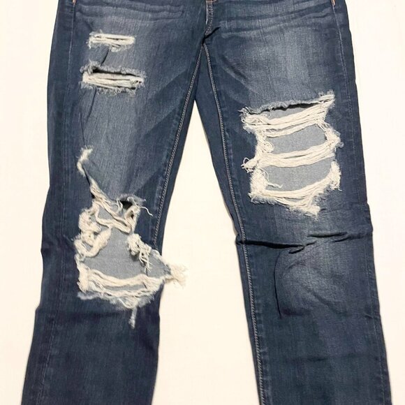 American Eagle Super Stretch Denim Jeans Size 4 Distressed - Picture 4 of 14